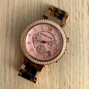 Michael Kors Rose Gold Tortoise Band Watch